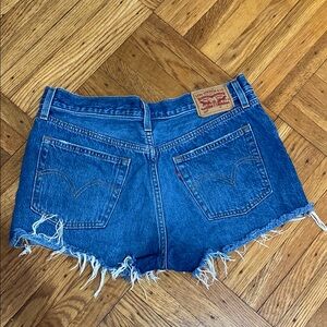 Levi's Blue Jean Shorts with Frayed Hem size 29